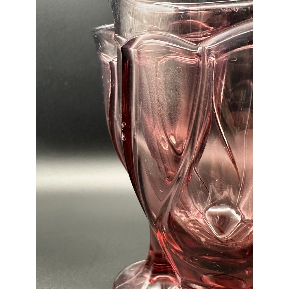 Set of 4 Noritake Sweet Swirl Amethyst Glass Goblets Vintage Purple Wine Water - Picture 5 of 13